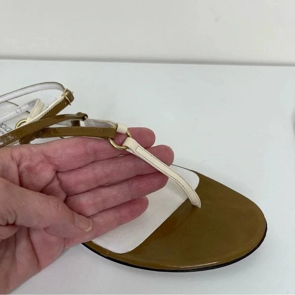 Dolce & Gabbana Patent leather thong sandals wrap boho 90s Size 11 - Picture 10 of 11